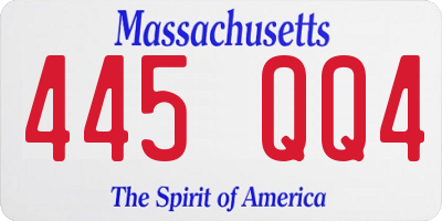 MA license plate 445QQ4
