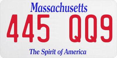 MA license plate 445QQ9