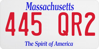 MA license plate 445QR2