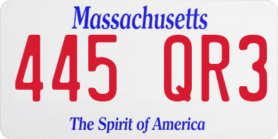 MA license plate 445QR3