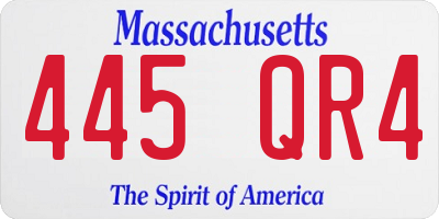 MA license plate 445QR4