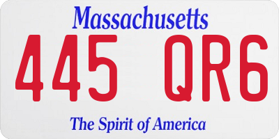MA license plate 445QR6
