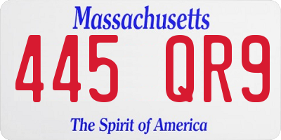 MA license plate 445QR9