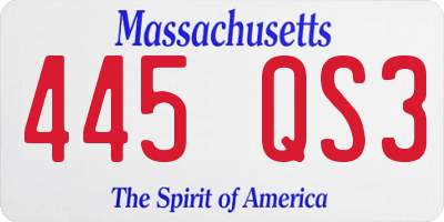 MA license plate 445QS3