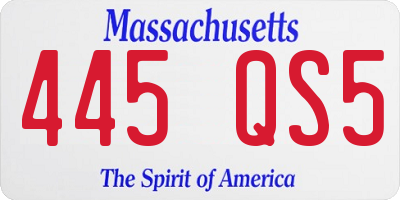 MA license plate 445QS5