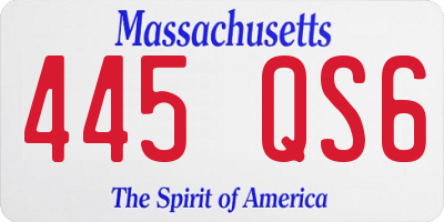 MA license plate 445QS6