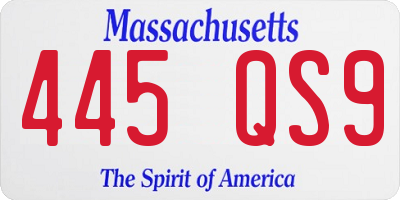 MA license plate 445QS9