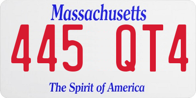 MA license plate 445QT4