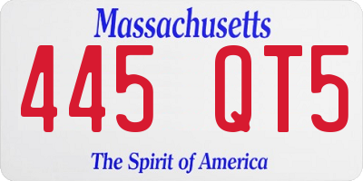 MA license plate 445QT5