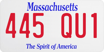 MA license plate 445QU1