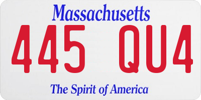 MA license plate 445QU4