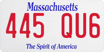 MA license plate 445QU6