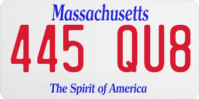 MA license plate 445QU8