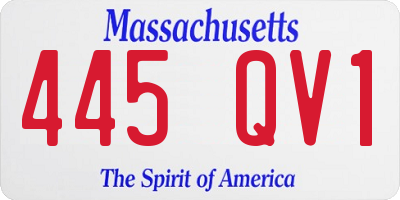 MA license plate 445QV1