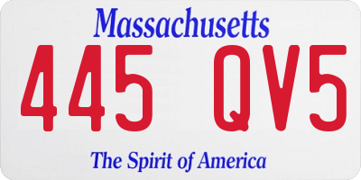 MA license plate 445QV5