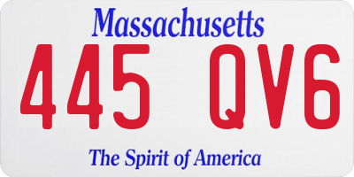 MA license plate 445QV6