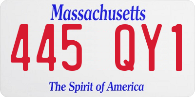 MA license plate 445QY1