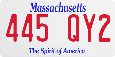 MA license plate 445QY2