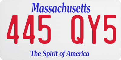 MA license plate 445QY5