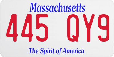 MA license plate 445QY9