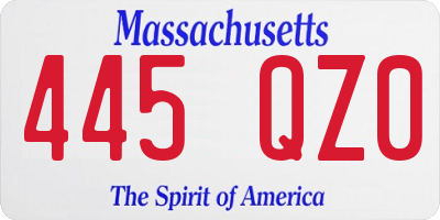 MA license plate 445QZ0