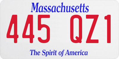 MA license plate 445QZ1