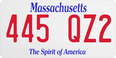 MA license plate 445QZ2