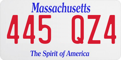 MA license plate 445QZ4