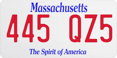 MA license plate 445QZ5