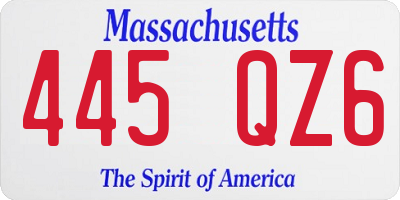 MA license plate 445QZ6