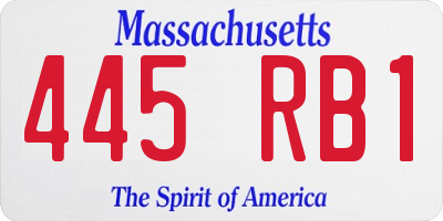 MA license plate 445RB1