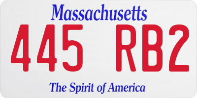 MA license plate 445RB2