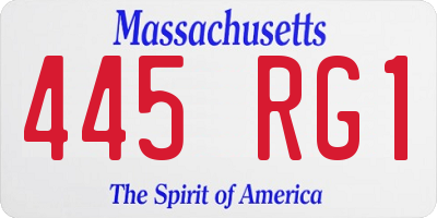 MA license plate 445RG1
