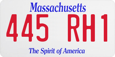 MA license plate 445RH1