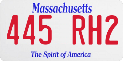 MA license plate 445RH2