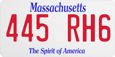 MA license plate 445RH6