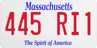 MA license plate 445RI1