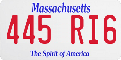 MA license plate 445RI6
