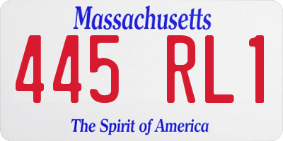MA license plate 445RL1