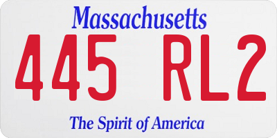 MA license plate 445RL2