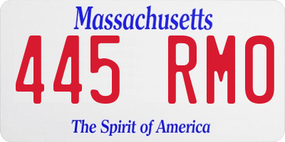 MA license plate 445RM0