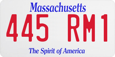 MA license plate 445RM1