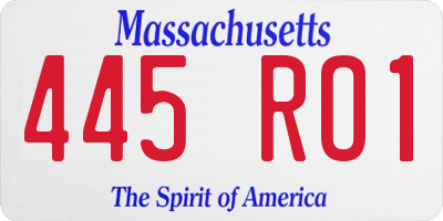 MA license plate 445RO1