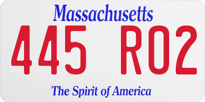 MA license plate 445RO2