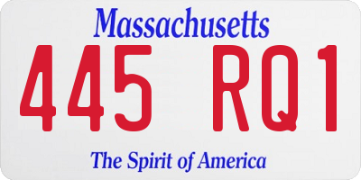 MA license plate 445RQ1