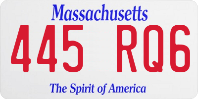 MA license plate 445RQ6