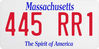 MA license plate 445RR1
