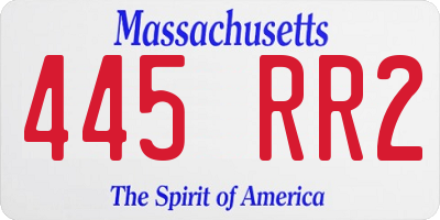 MA license plate 445RR2