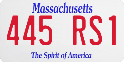 MA license plate 445RS1