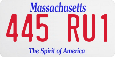 MA license plate 445RU1